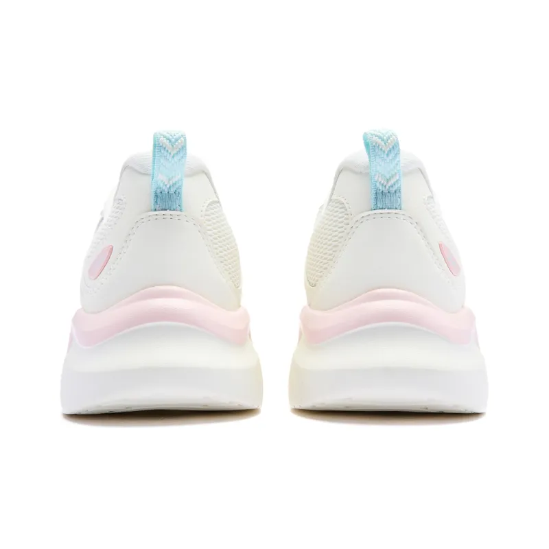 QIAODAN Cushioned Anti Slip Wear Resistant Breathable Lightweight Low Top Running Shoes Women's Ivory Cloud Pink-5