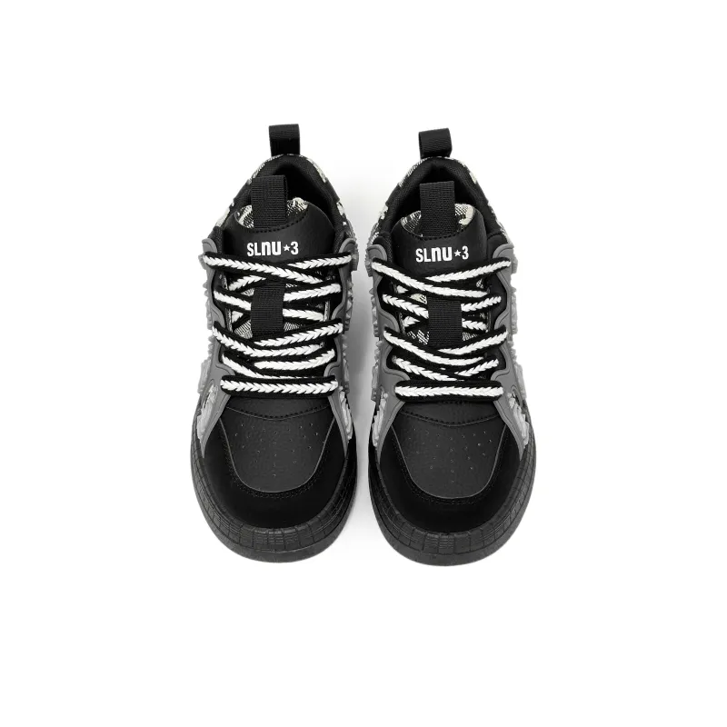 SLNU 3 Anti Slip Wear Resistant Low Top Casual Shoes Men's Black-3