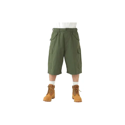 Beams Cargo Shorts Men Olive Green