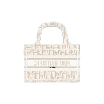 DIOR BookTote Monogram All Over Print Tote Bag Shopping Bag Handbag Mini Women's Gold