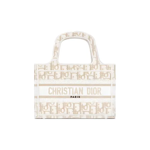 DIOR BookTote Monogram All Over Print Tote Bag Shopping Bag Handbag Mini Women's Gold