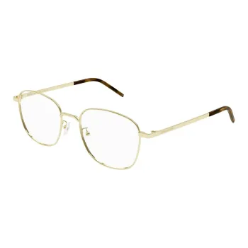 SAINT LAURENT Metal Square Eyeglass Frames Men's Gold