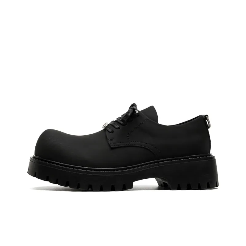 Zuogedu Versatile Casual Men's Shoes Trendy Derby Shoes Men's Black-0