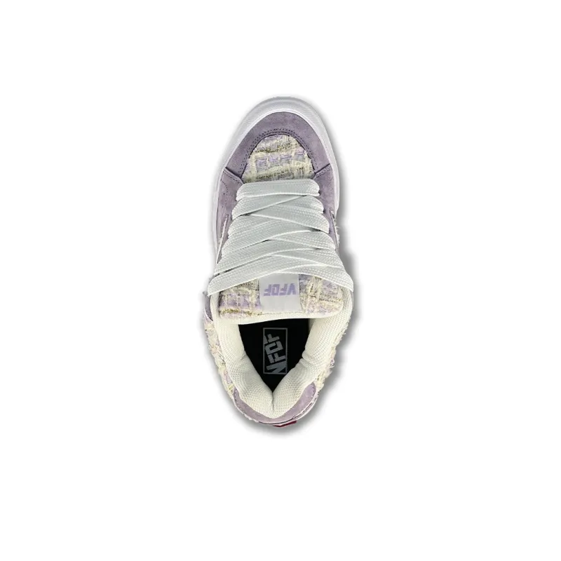 VFDF Chanel Inspired Puffy Durable Breathable Low Top Skateboard Shoes Women's Taro Purple-3