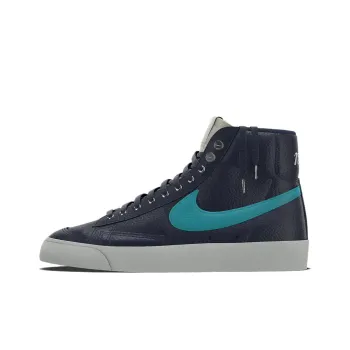 Nike Blazer Slip-Resistant Cushioning Wear-Resistant High-Top Skateboard Shoes Unisex Black Blue