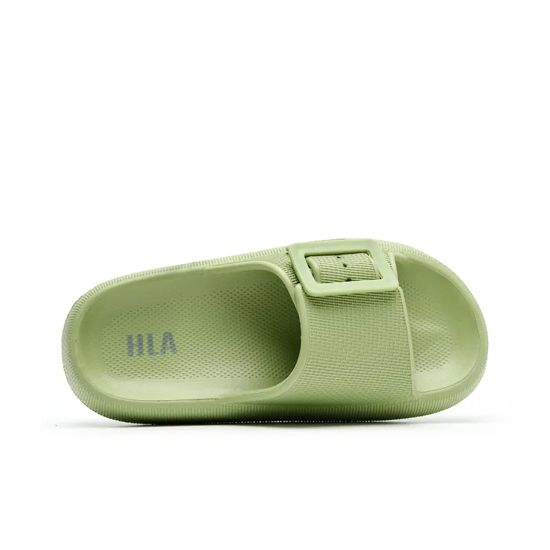 HLA Slide Slippers Women's Green/Sand/Pink-2