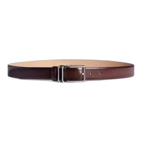 Dunhill Smooth Finish Design Pin Buckle Cow Leather Leather Belts Men's Brown