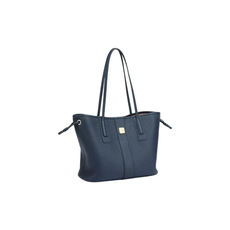 GOLDLION Cow Leather Tote Bag, Shopping Bag, Handbag, Shoulder Bag Women's Blue/Black-6