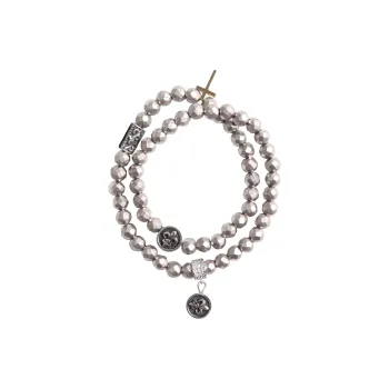 DREAM PARTY Copper Alloy, Synthetic Cubic Zirconia Beaded Bracelet Unisex