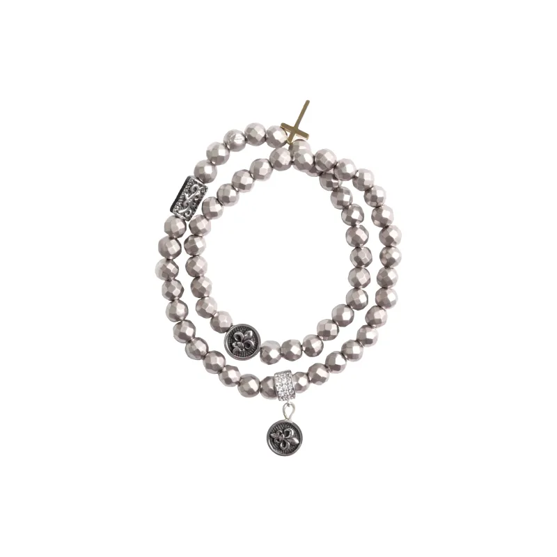 DREAM PARTY Copper Alloy, Synthetic Cubic Zirconia Beaded Bracelet Unisex-0