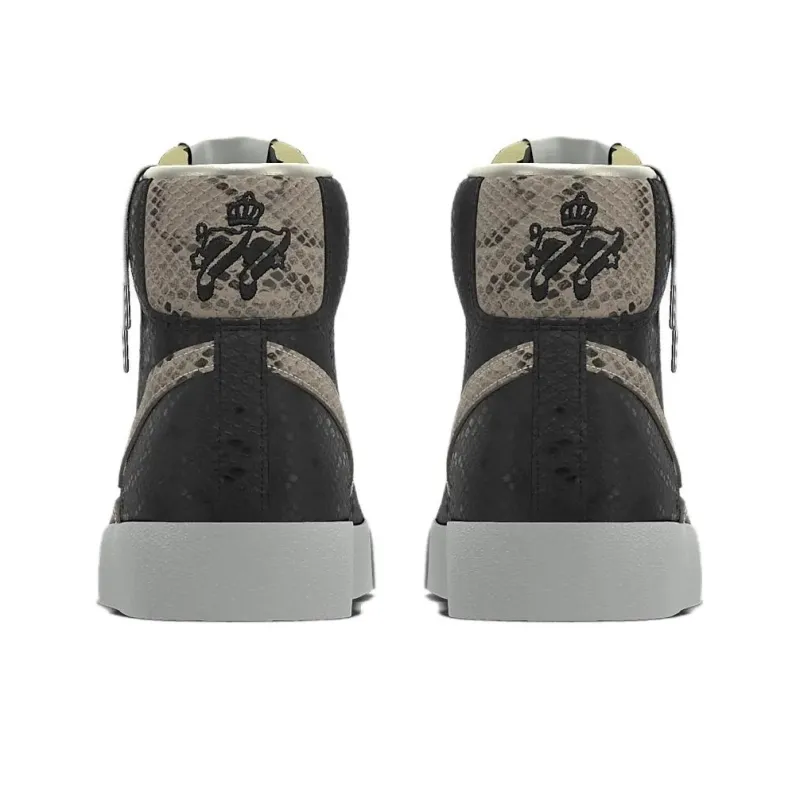 Nike Blazer Slip-Resistant Cushioning Wear-Resistant High-Top Skateboard Shoes Unisex Black Gray Color-3
