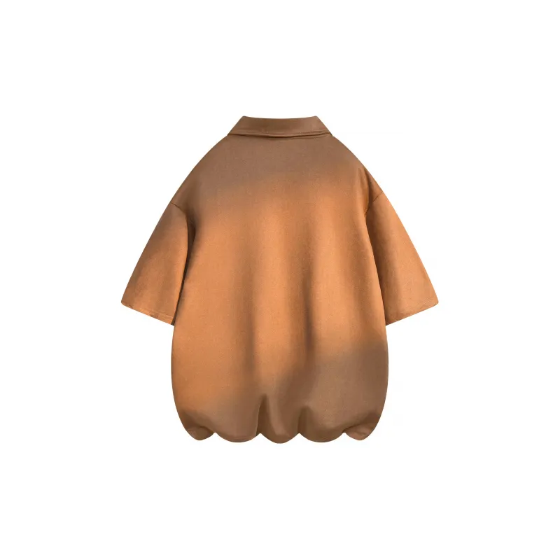 WKPY Suede Lapel Short Sleeved Polo Shirt Unisex-3