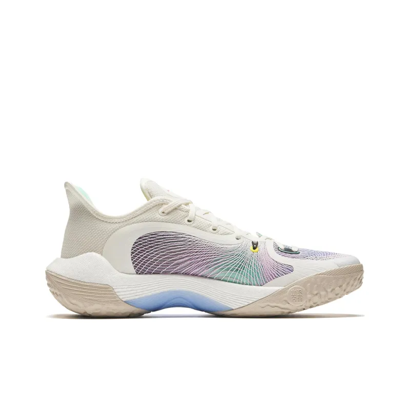 Anta 3 Point Rain 2 Cushioned Slip Resistant Low Top Basketball Shoes Men's White Gray Blue-1
