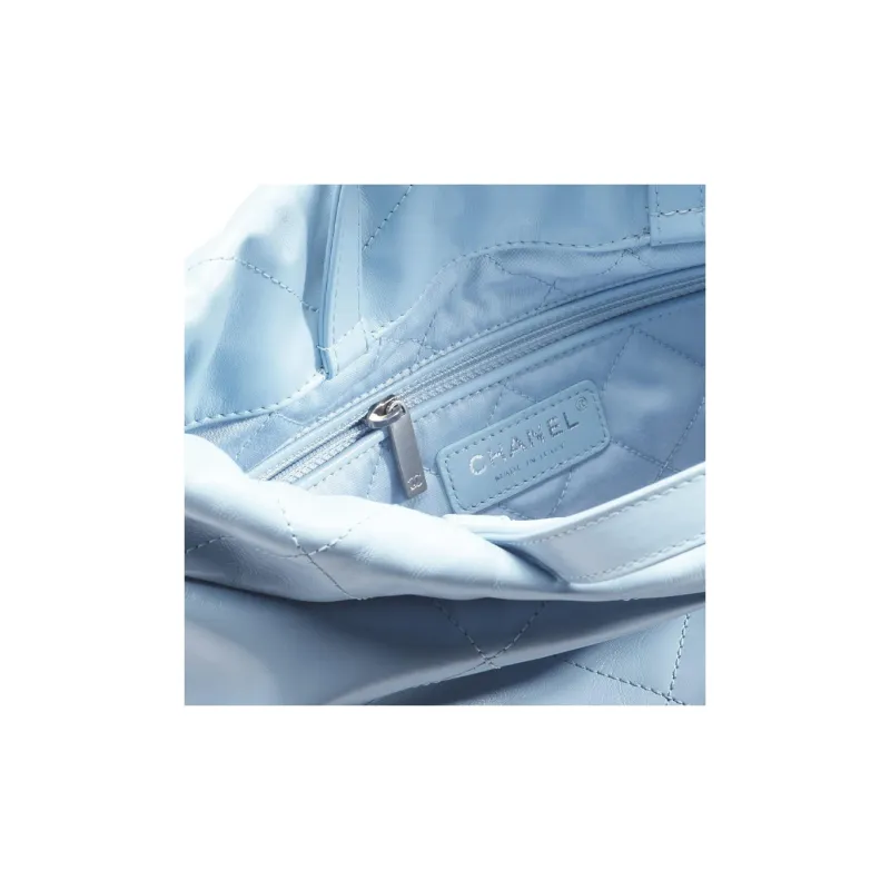 CHANEL Calfskin Backpack Trumpets Women's Light Blue-3