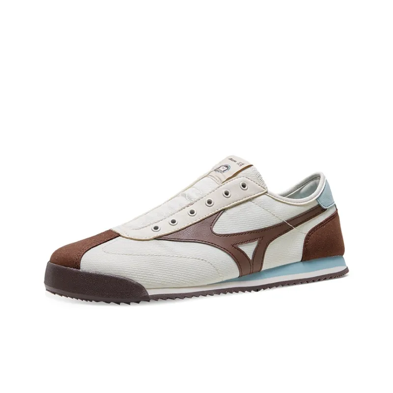 YONGPUKAFEI x Mizuno LG 60S Slip Resistant, Breathable, Lightweight Low Top Casual Shoes Unisex Ecru Coffee-1