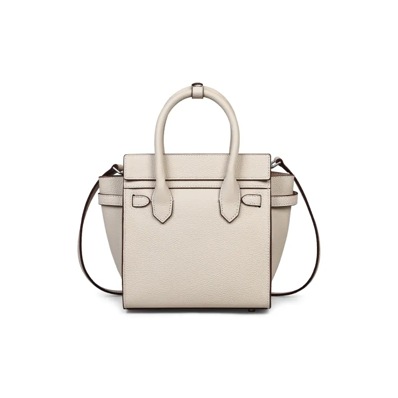 MILLIE'S Cow Leather With Synthetic Leather Handbag Regular Women's Ecru-4