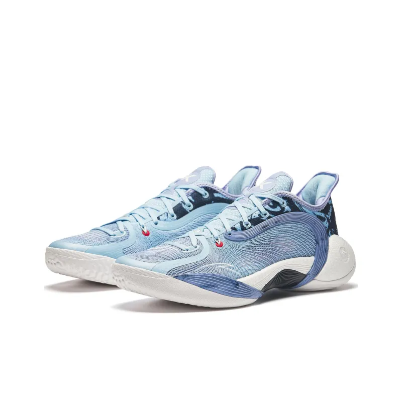 Anta 3 Point Rain 2 Cushioned Slip Resistant Low Top Basketball Shoes Men's Lilac Blue-2