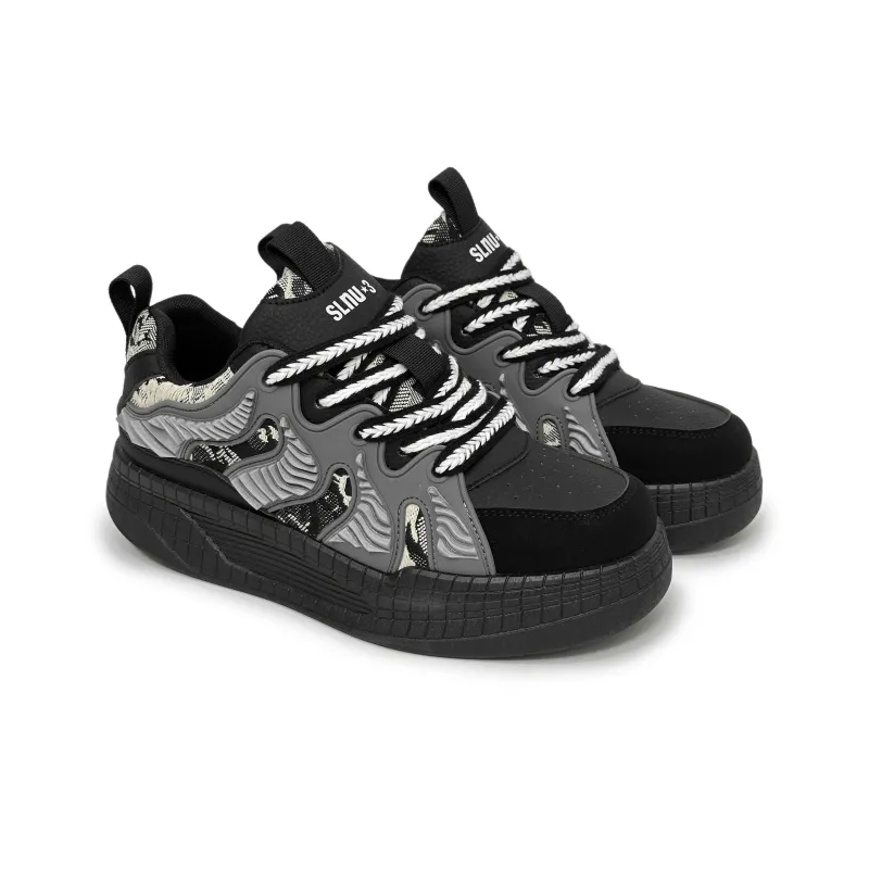 SLNU 3 Anti Slip Wear Resistant Low Top Casual Shoes Men's Black-2