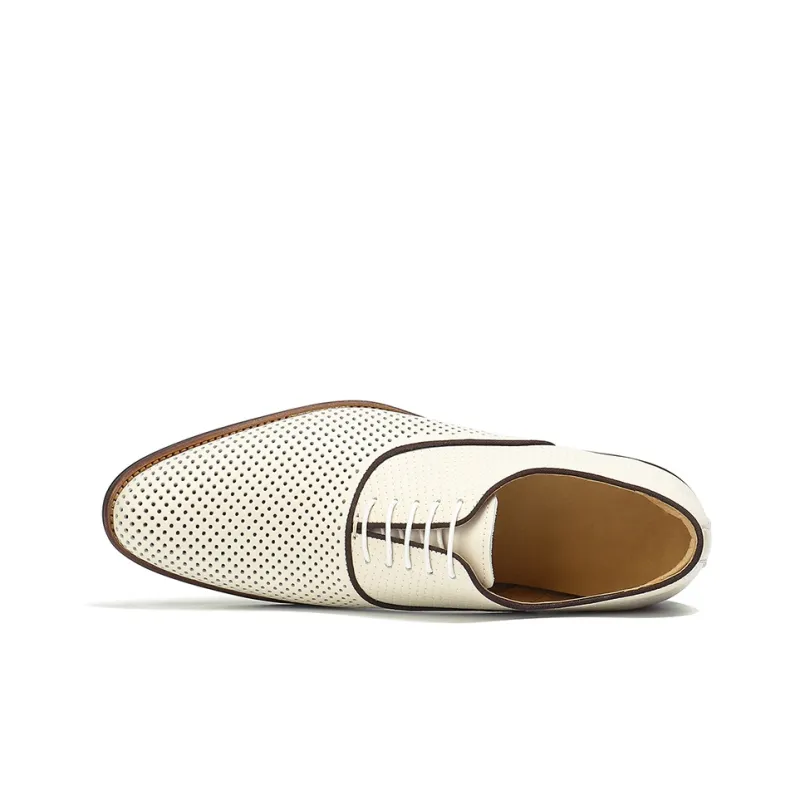 ASTON M.JAZZ Dress Shoes Men Low Top Ecru/Black/Brown-4