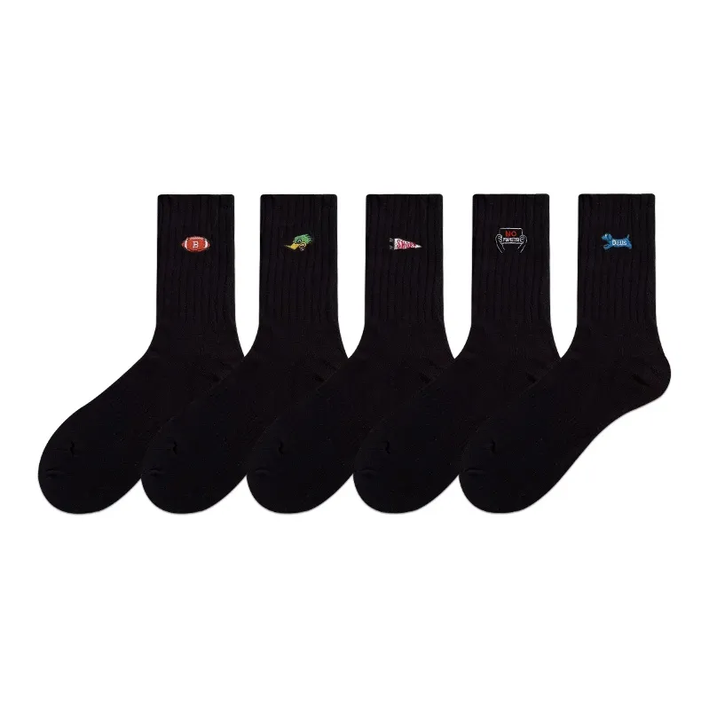 COTTON CHEESE Mid Calf Socks Men's 5 Pack-2
