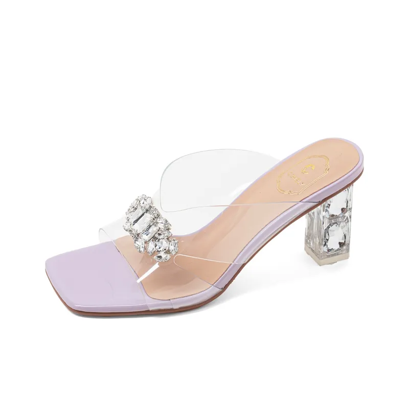COMELY Slide Slippers Women's Silver/Purple-5