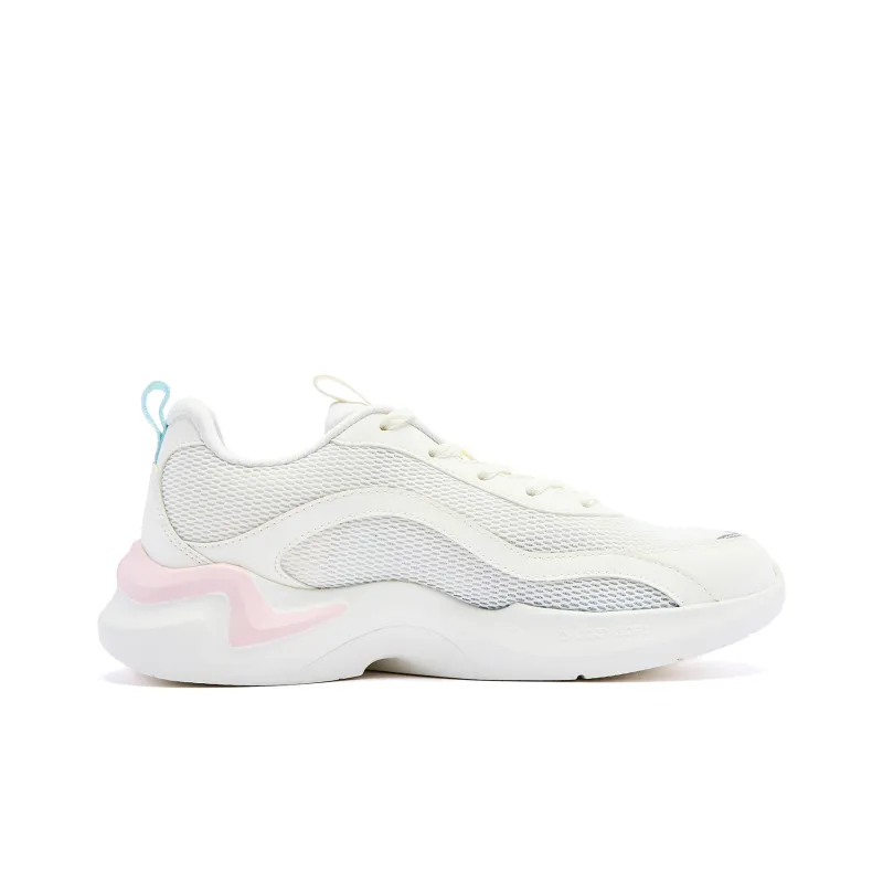 QIAODAN Cushioned Anti Slip Wear Resistant Breathable Lightweight Low Top Running Shoes Women's Ivory Cloud Pink-1