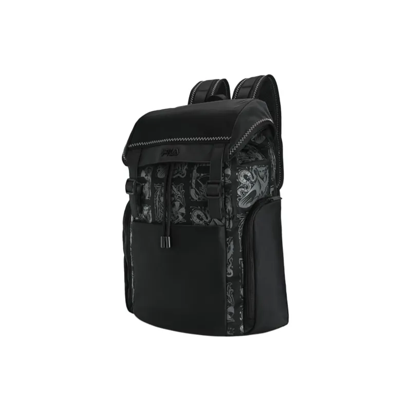 FILA Fabric With Synthetic Leather Backpack Regular Men's Black-1
