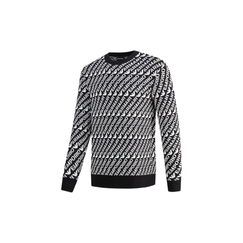 EMPORIO ARMANI Sweaters Men Navy Blue White-2