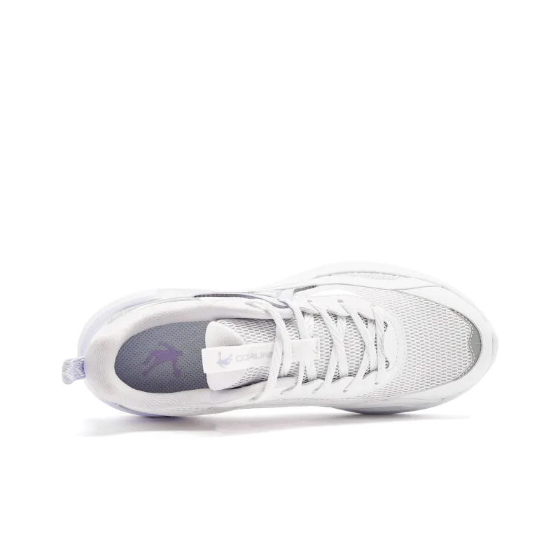QIAODAN Cushioning Anti-Slip And Wear-Resistant Low-Top Running Shoes Women's Jordan White Ice Hydro Purple-4