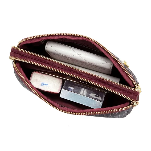 MashaLanti PVC Synthetic Leather Shoulder Bag, Crossbody Bag Regular Women's Burgundy-6
