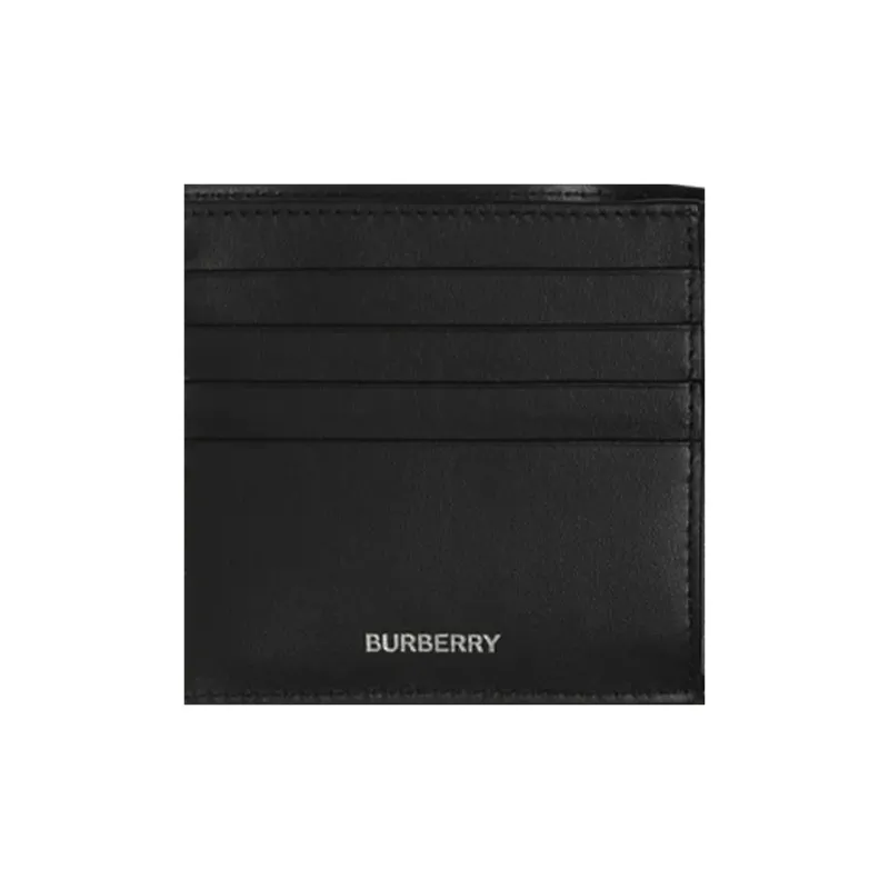 Burberry Cotton With Cow Leather Zero Wallet Card Clip Card Holder Regular Men's Archive Beige-4