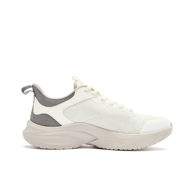 QIAODAN Cushioning Slip Resistant And Abrasion Resistant Low Top Casual Running Shoes Men's Silent Gray-1