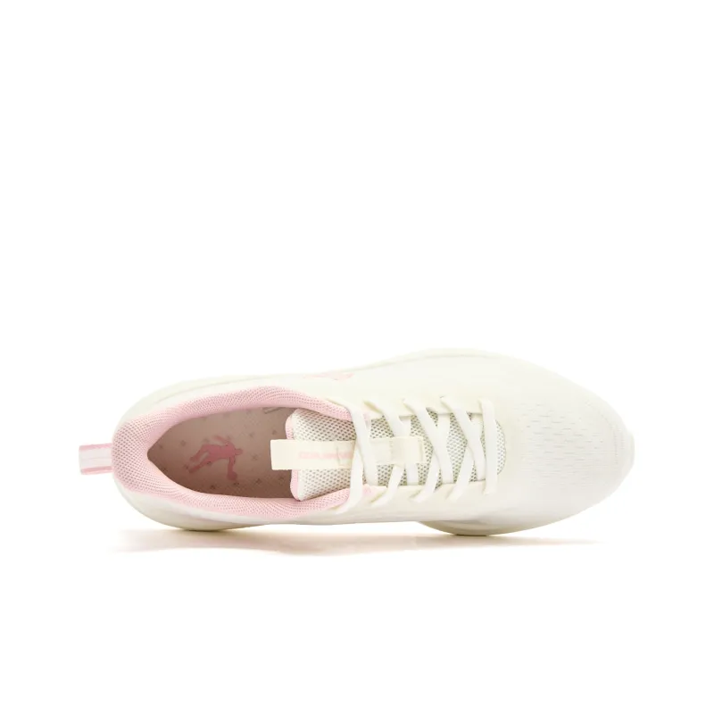 QIAODAN Light LITE Cushioned Slip Resistant Abrasion Resistant Low Top Running Shoes Women's Ivory Ice Frost Pink-3