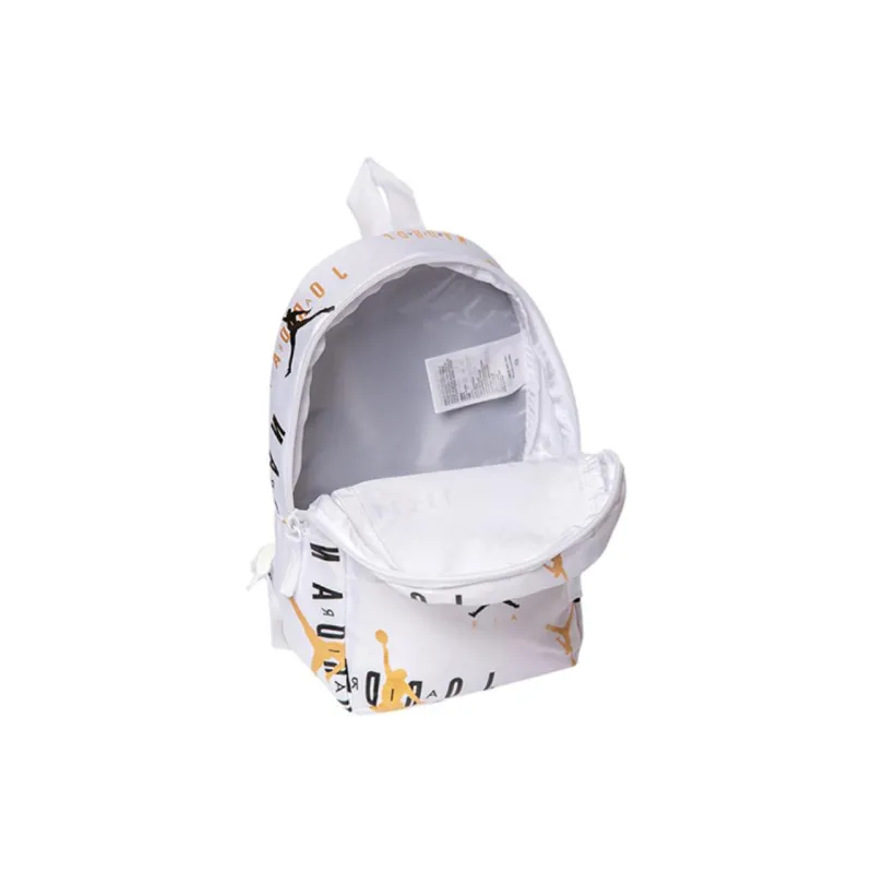 Jordan Polyester Backpack Small Size Unisex White Gold-4