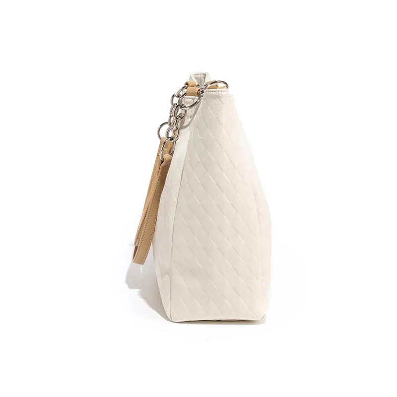 CLEVER& KETCH PU Shoulder Bag Tote Women's Ecru/Black-2
