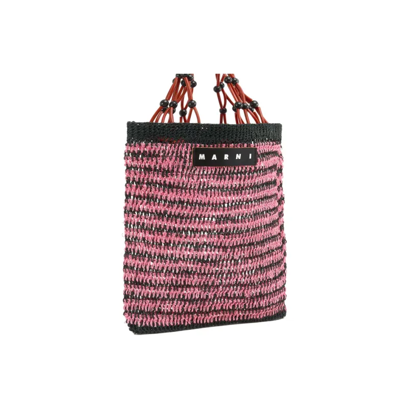 MARNI Natural Fiber Tote Bag, Shopping Bag, Handbag Women's Pink-2