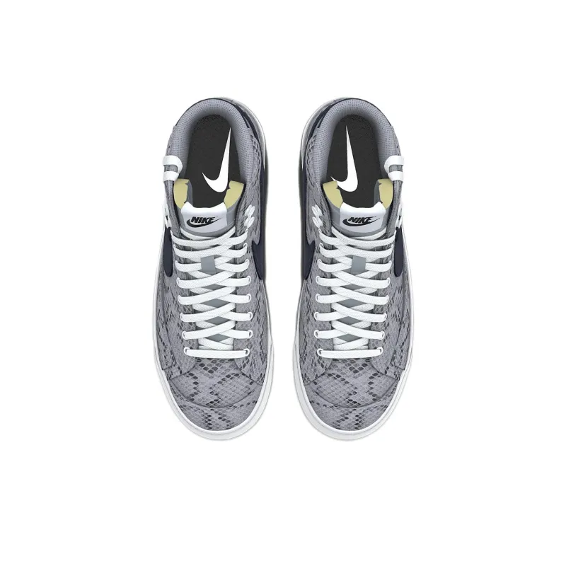Nike Anti-Slip Wear-Resistant High-Top Skateboard Shoes Unisex Gray Black-2