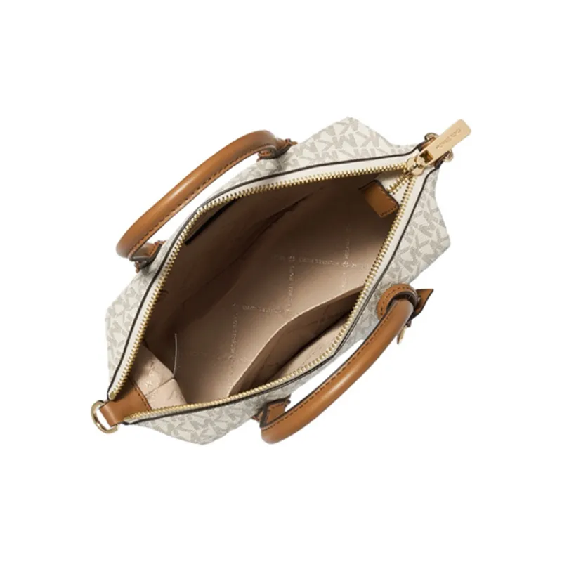 MICHAEL KORS Artificial Leather Handbag Dumpling Bag Trumpets Women's Vanilla White & Acorn Brown-2