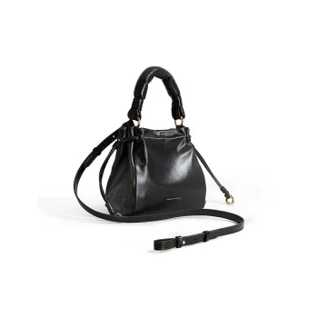 TOMATO&POTATO Cow Leather Handbag Medium Size Women's Black