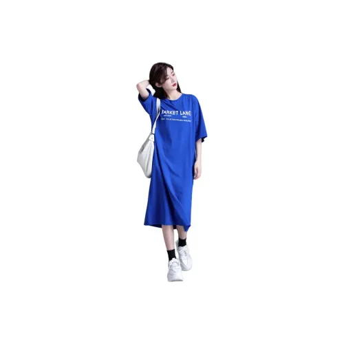 You cow me pants Short-Sleeved Dresses Women's Klein Blue