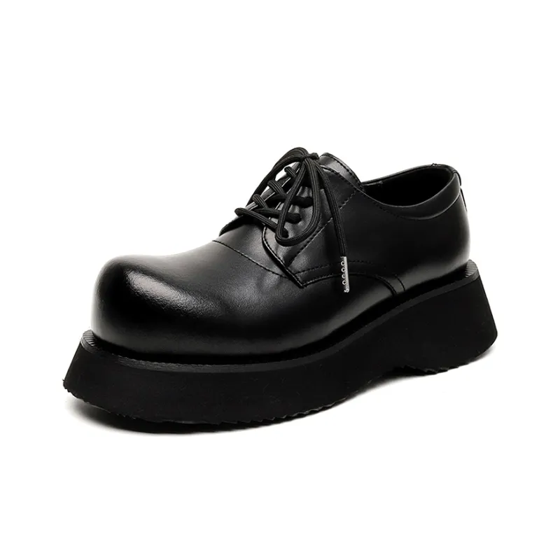 Zuogedu Fashionable Versatile Casual Shoes Oversized Trendy Derby Shoes Men's Black-1