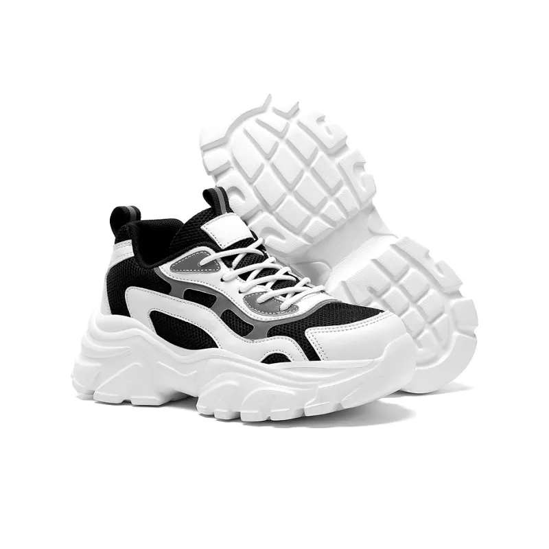 Lingwuzhe Height Increasing Breathable Low Top Chunky Sneakers Unisex-1