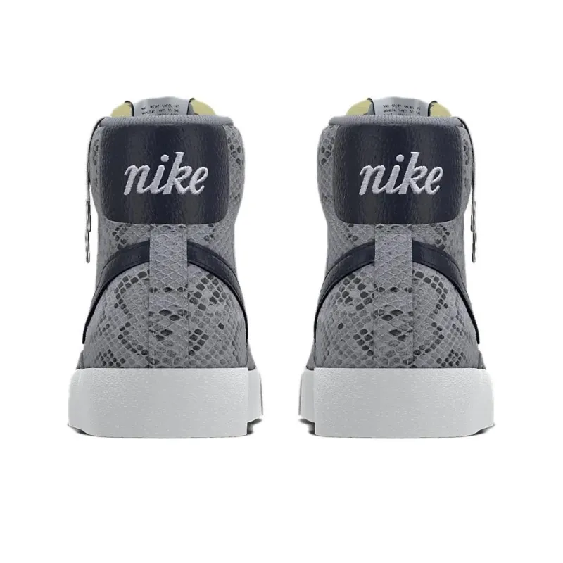 Nike Anti-Slip Wear-Resistant High-Top Skateboard Shoes Unisex Gray Black-3