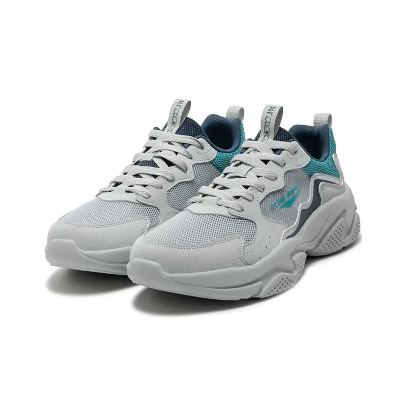 361° Abrasion Resistant Low Top Casual Shoes Men's Gray Green-2