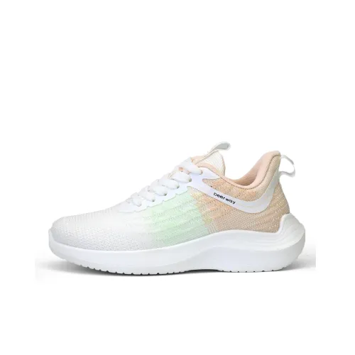 DEERWAY Running Shoes Women's Low-Top White/Green/Orange