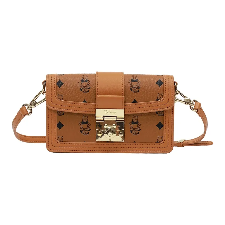 Disney Leather Boston Bag, Camera Bag, Crossbody Bag, Shoulder Bag Women's Brown-7