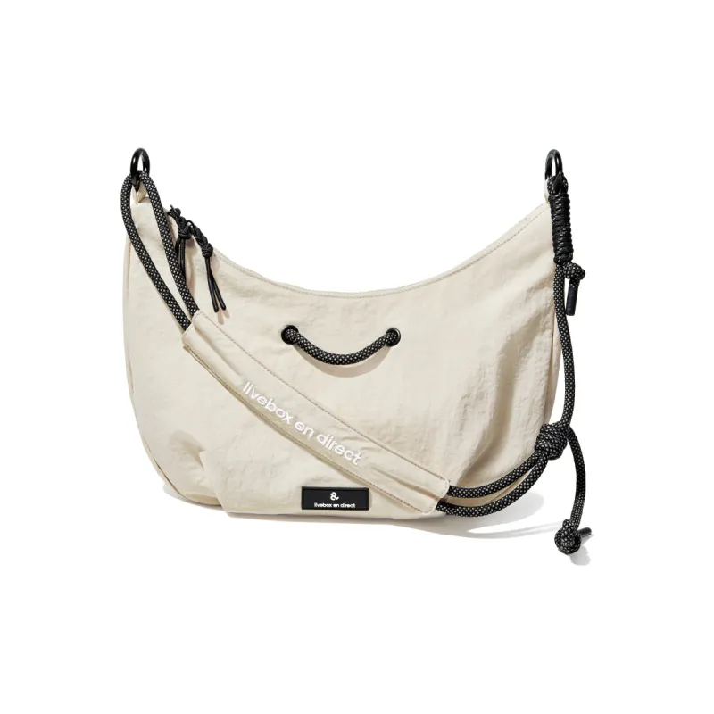 LIVEBOX EN DIRECT Nylon Dumpling Bag, Shoulder Bag, Crossbody Bag Tubas Unisex Black/Khaki-1