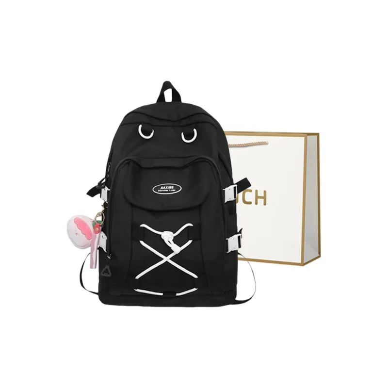 BRINCH Nylon Backpack Regular Women's Ecru/Black/Green/Blue/Brown-0