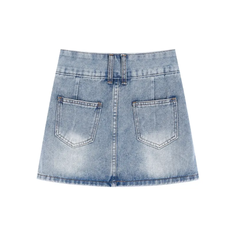 Garbege Denim Short Skirts Women's Blue-1