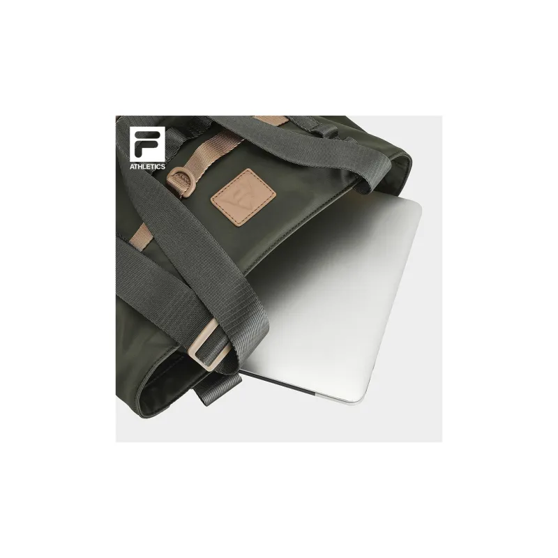 FILA Fabric Tote Bag, Shopping Bag, Handbag, Shoulder Bag Unisex Dark Gray Green-5